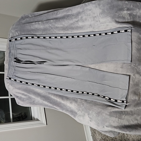 Victoria's Secret Pink High Waist Wide Leg Track Pant M EUC - Picture 1 of 9